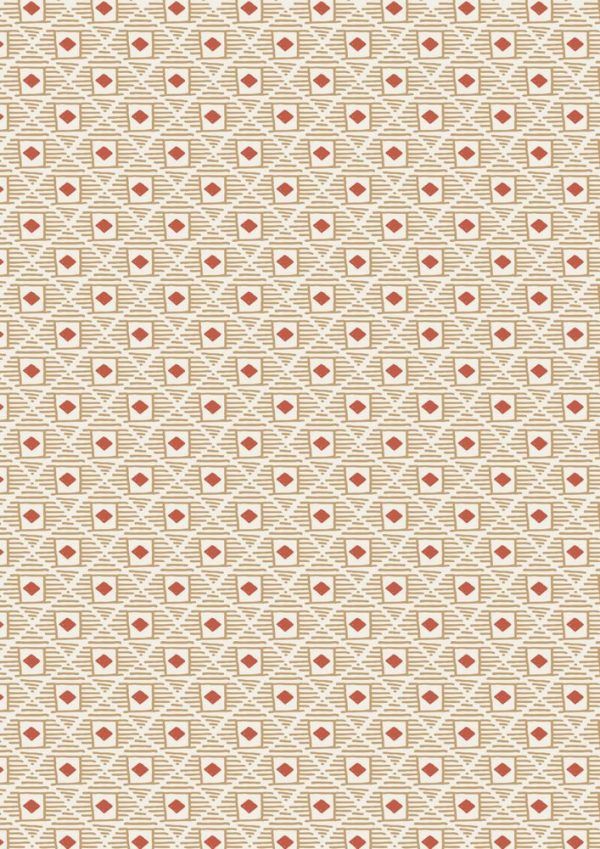 Lewis & Irene Fabrics Big Bear Little Bear Diamonds On Biscuit