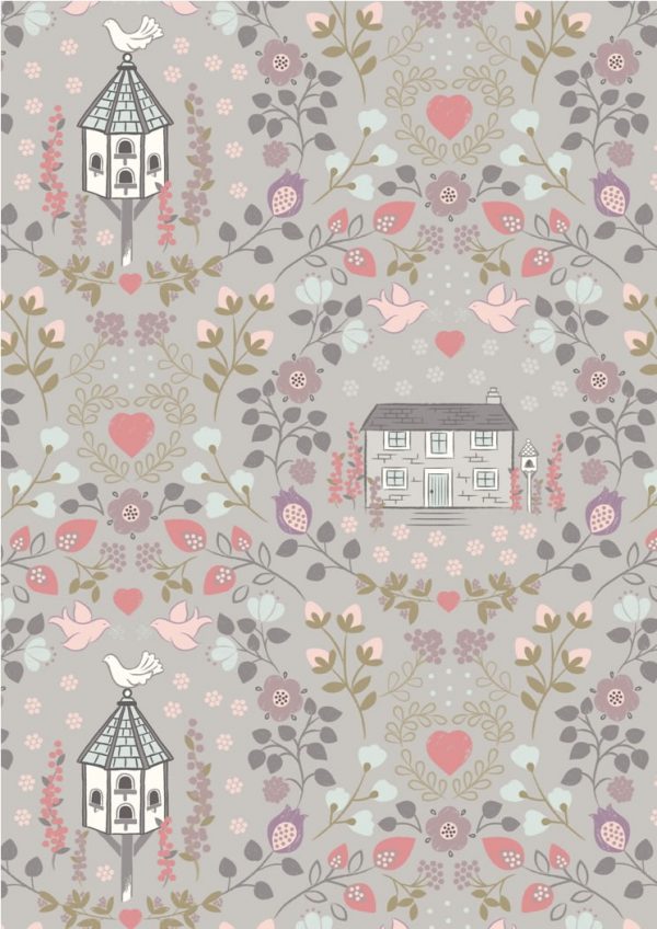 Lewis & Irene Fabrics Dove House Grey