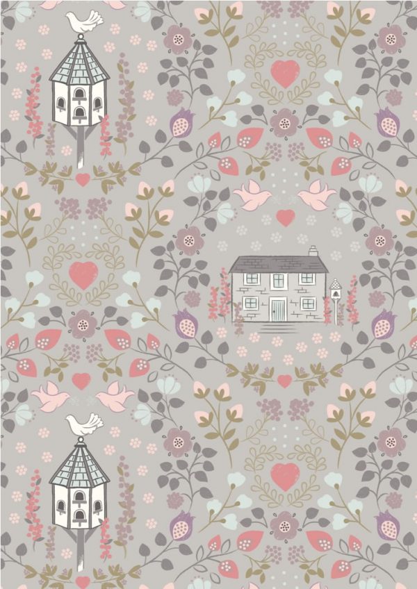 Lewis & Irene Fabrics Dove House Grey