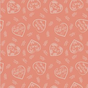 Lewis & Irene Fabrics Dove House Blush Chalk Hearts