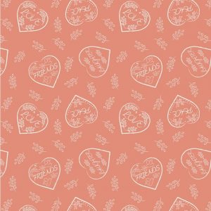 Lewis & Irene Fabrics Dove House Blush Chalk Hearts