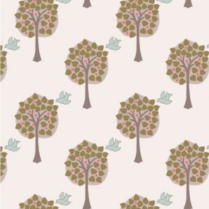 Lewis & Irene Fabrics Dove House Love Tree Cream