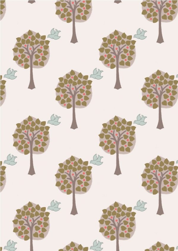 Lewis & Irene Fabrics Dove House Love Tree Cream