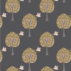 Lewis & Irene Fabrics Dove House Love Tree Grey