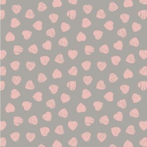Lewis & Irene Fabrics Dove House Hearts On Grey