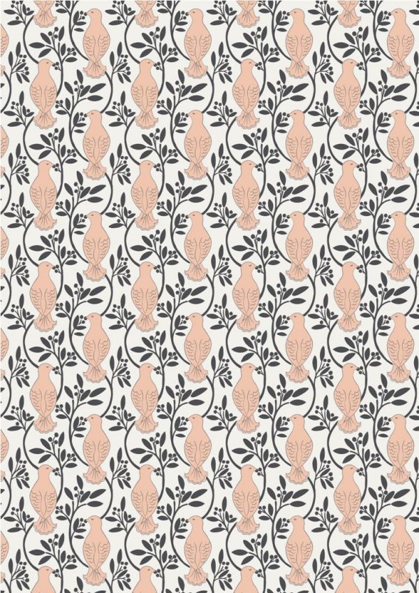Lewis & Irene Fabrics Dove House Doves on Cream