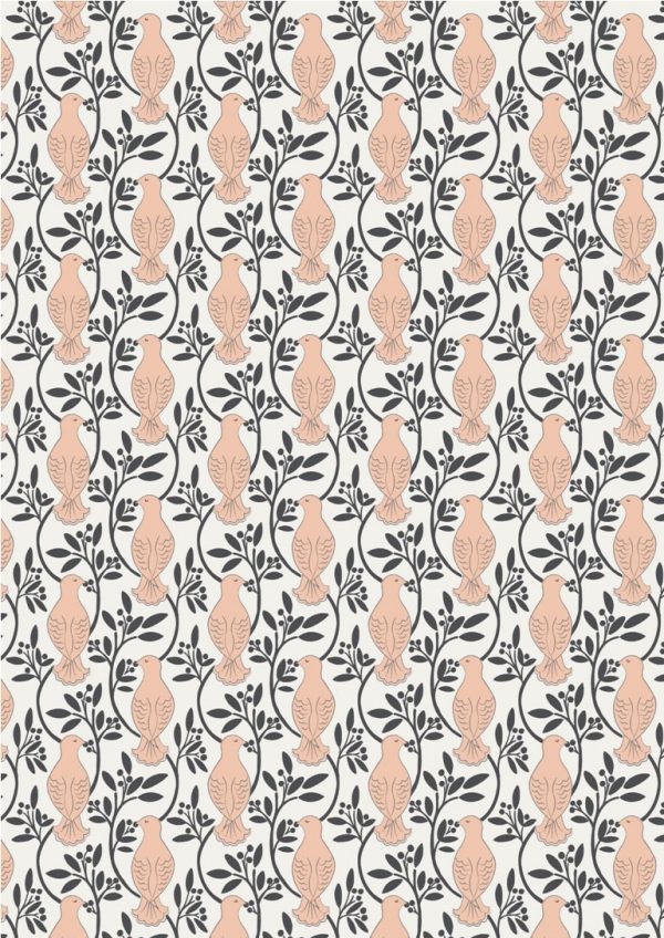 Lewis & Irene Fabrics Dove House Doves on Cream