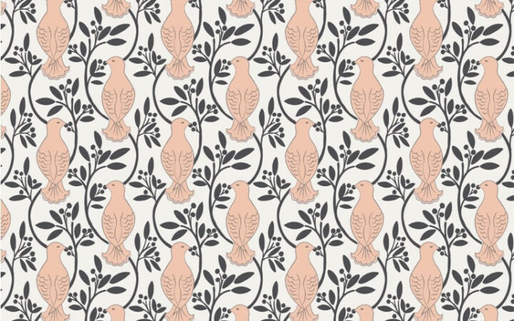 Lewis & Irene Dove House Doves on Cream