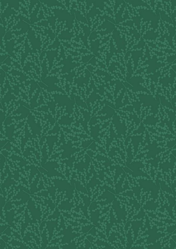 Lewis & Irene Fabrics Make A Christmas Wish Tonal Berries On Christmas Green