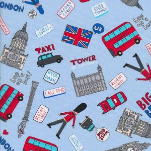 London Landmark Scene fabric by Benartex