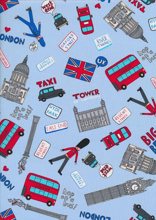 London Landmark Scene fabric by Benartex