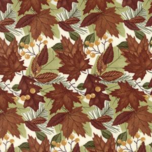 Moda Fabrics Country Road Autumn Leaf Pile on Church White