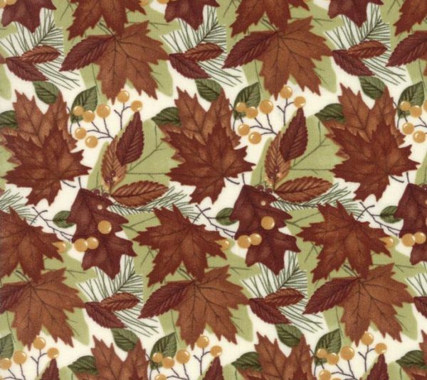 Moda Fabrics Country Road Autumn Leaf Pile on Church White