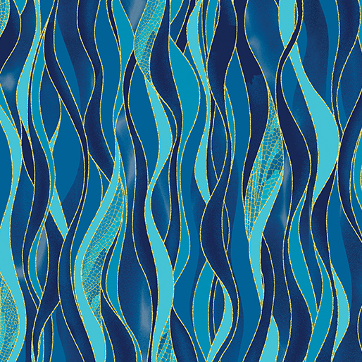 Benartex Dance of the Dragonfly Azure Waves fabric for sale