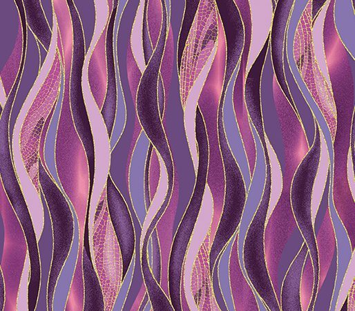 Benartex Dance of the Dragonfly Plum Dancing Waves