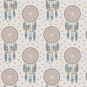 Lewis & Irene Fabrics To Catch a Dream Cream Dream Catchers