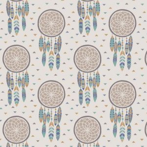 Lewis & Irene Fabrics To Catch a Dream Cream Dream Catchers