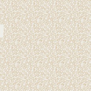 Lewis & Irene Fabrics To Catch a Dream Gold Metallic Swirls on Cream