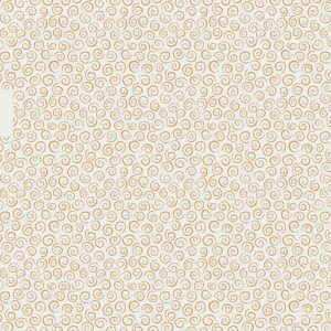 Lewis & Irene Fabrics To Catch a Dream Gold Metallic Swirls on Cream