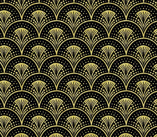Benartex Rhapsody in Blue Fan Fare Black