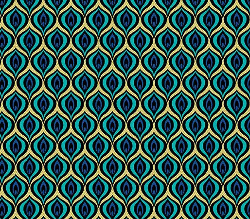 Benartex Rhapsody in Blue Golden Eye Teal