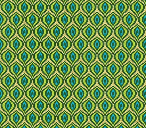Benartex Rhapsody in Blue Golden Eye Green