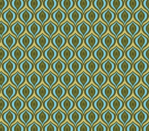 Benartex Rhapsody in Blue Golden Eye Olive