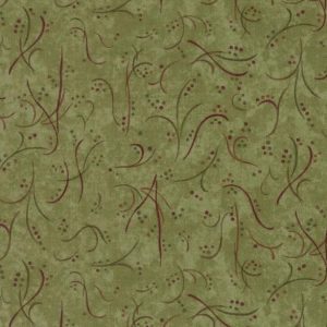 Moda Fabrics Country Road Twig Berries on Moss Green