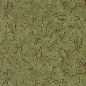 Moda Fabrics Country Road Twig Berries on Moss Green