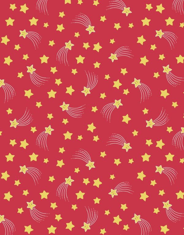 Lewis & Irene Fabric A little Christmas Star Happy Stars Red