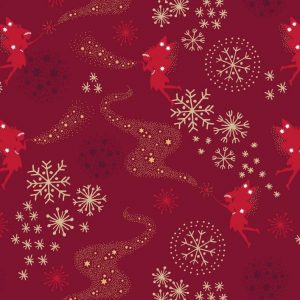 Lewis & Irene Fabrics Make A Christmas Wish Little Fairies On Wine