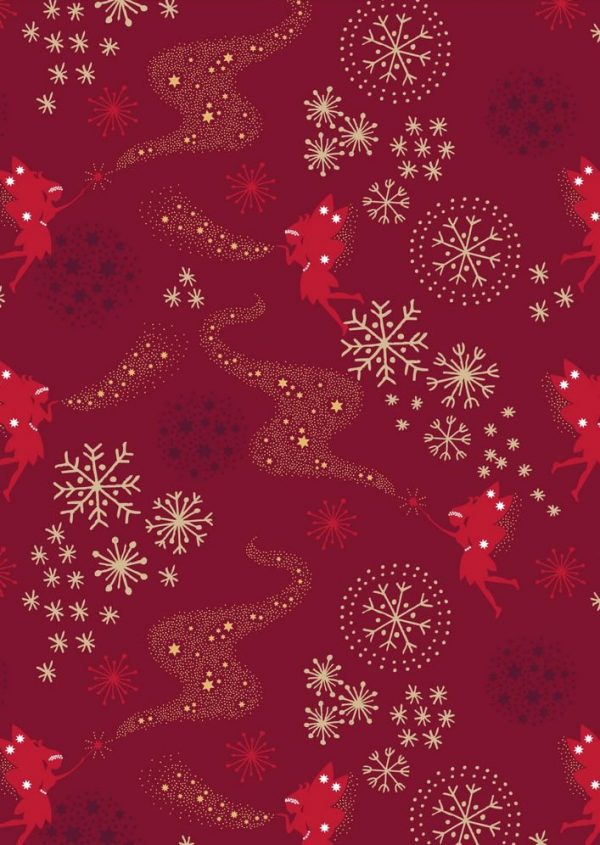 Lewis & Irene Fabrics Make A Christmas Wish Little Fairies On Wine
