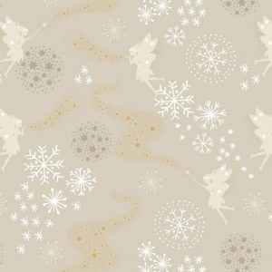 Lewis & Irene Fabrics Make A Christmas Wish Little Fairies On Winter Mist