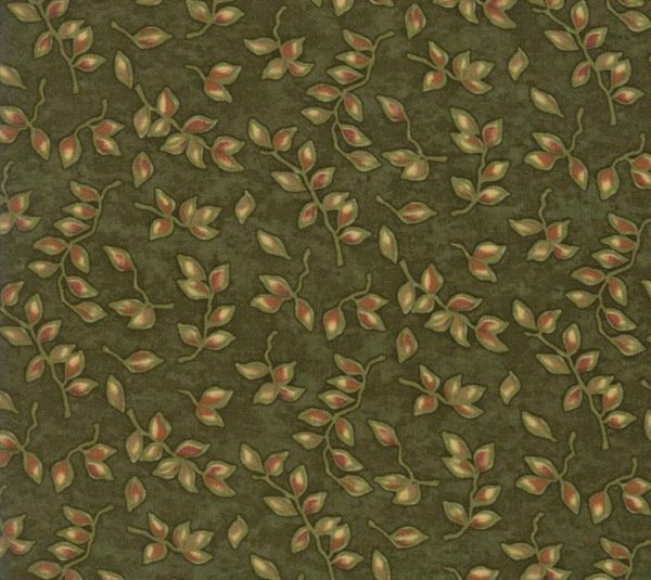 Moda Fabrics Country Road Small Buds on Pine Green