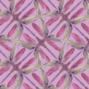 Benartex Fabrics Dance of the Dragonfly Lilac Geo Pinwheel