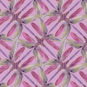 Benartex Fabrics Dance of the Dragonfly Lilac Geo Pinwheel