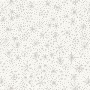 Lewis & Irene Fabrics Make A Christmas Wish Silver Snowflakes On Snow