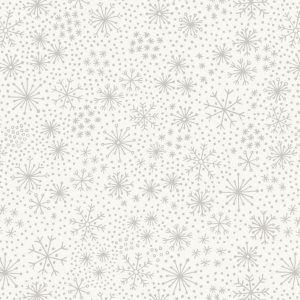Lewis & Irene Fabrics Make A Christmas Wish Silver Snowflakes On Snow
