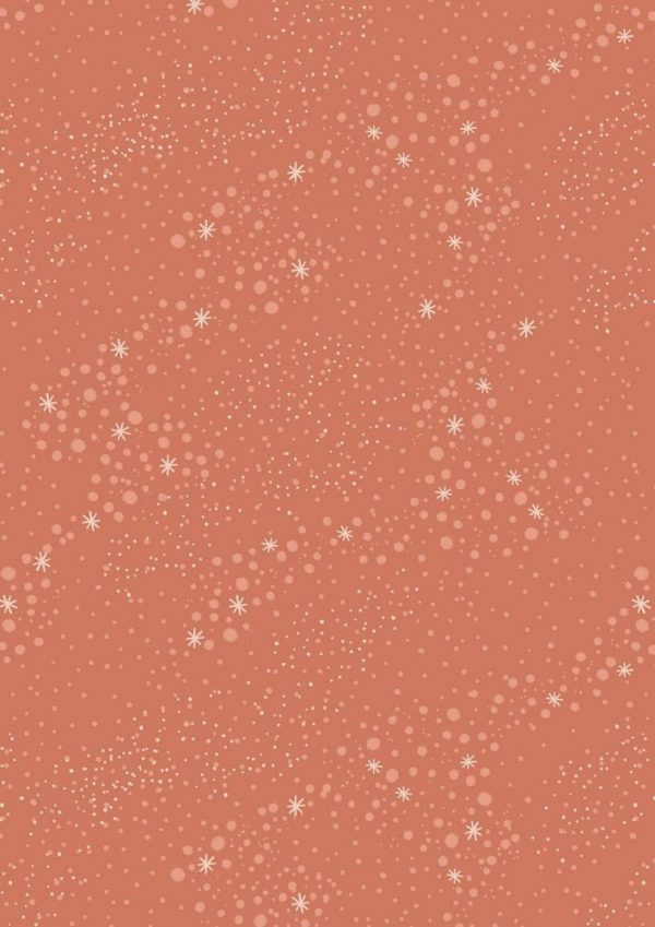 Lewis & Irene Fabrics To the Moon and Back Starlight on Burnt Orange