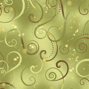 Benartex Fabrics Dance of the Dragonfly Celedon Green Swirling Sky
