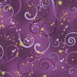 Benartex Fabrics Dance of the Dragonfly Deep Purple Swirling Sky