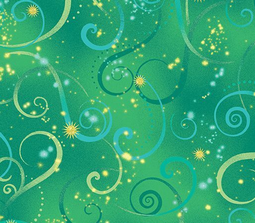 Benartex Dance of the Dragonfly Emerald Swirling Sky