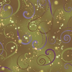 Benartex Fabrics Dance of the Dragonfly Olive Swirling Sky