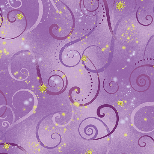 Benartex Fabrics Dance of the Dragonfly Violet Swirling Sky