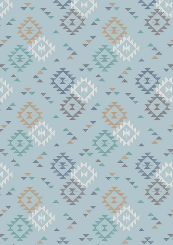 Lewis & Irene Fabrics To Catch a Dream Light Blue Triangle