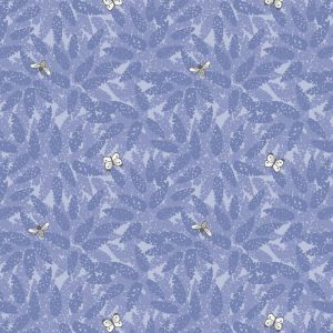 Lewis & Irene Fabric Grandma's Garden Blue Buddleia
