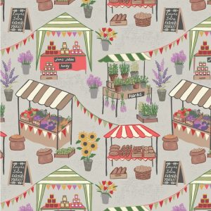 Lewis & Irene Fabric Farmers Market on Light Grey