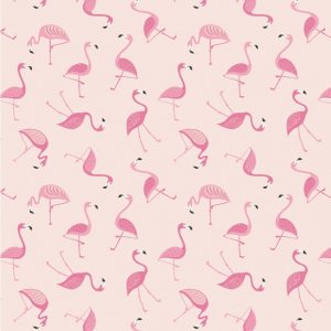 Lewis & Irene Fabrics Tropicana Flamingo On Pink
