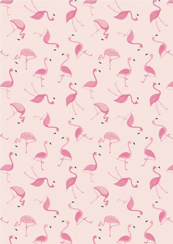 Lewis & Irene Fabrics Tropicana Flamingo On Pink
