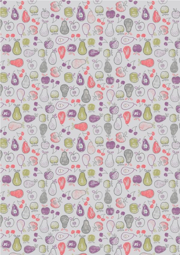 Lewis & Irene Farmers Market Fabric Fruit on Light Lavender